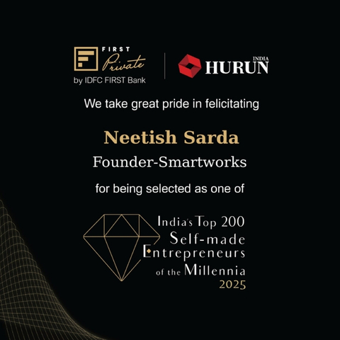Neetish Sarda Founder of Smartworks - Hurun India’s Top 10 Youngest Self-Made Entrepreneurs List 2025